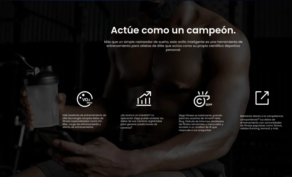 Amazfit Helio Ring entrenamiento