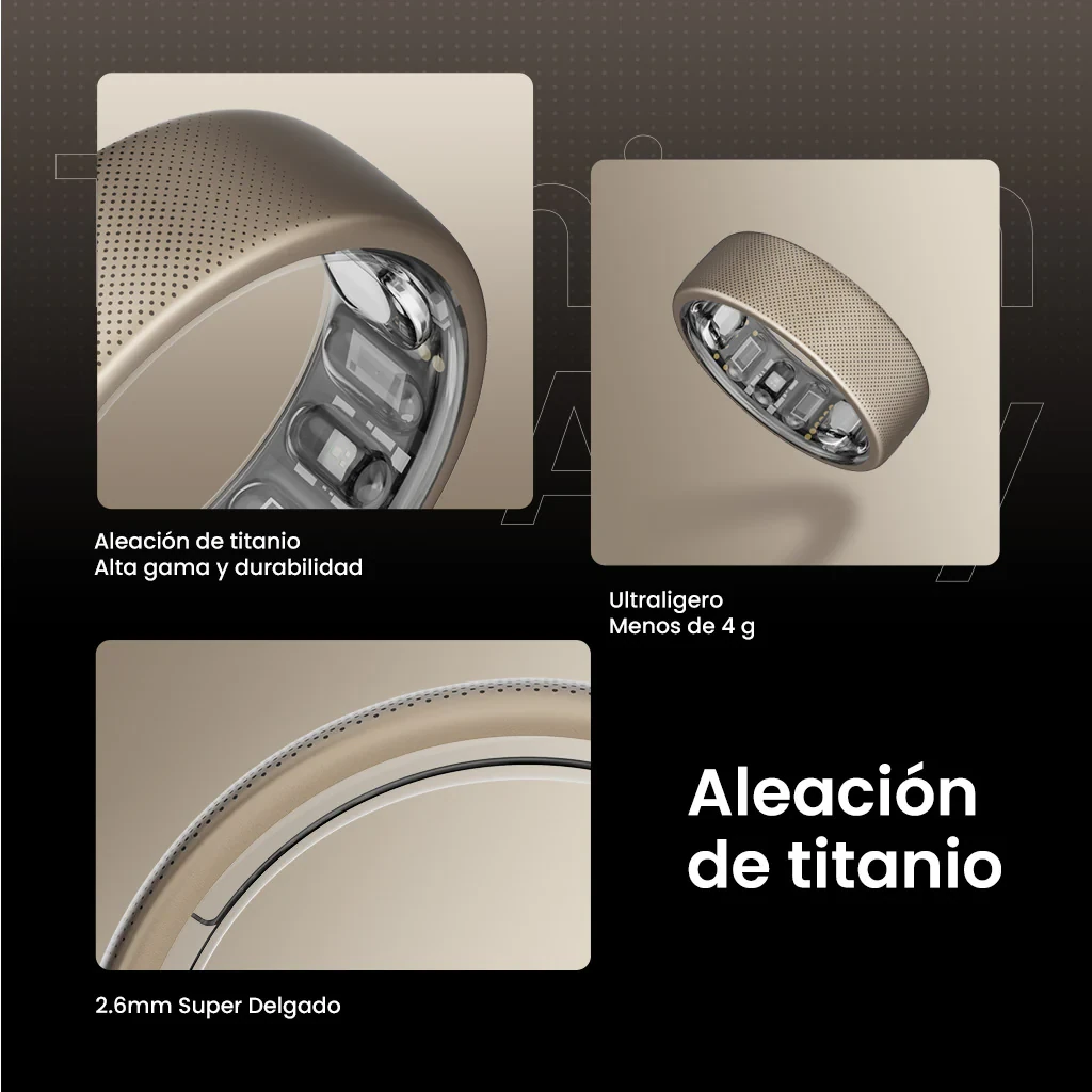 Amazfit Helio Ring titanio 4gr ultraligero 2.6 mm super delgado