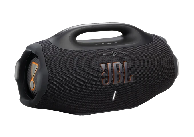 JBL BoomBox 4 vista frontal lateral negro
