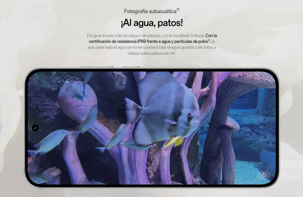 OPPO Reno14 5G IP69 fotografia subacuatica