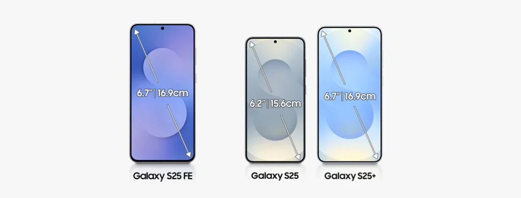 Samsung Galaxy S25 FE comparativa tamaño